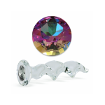 Clear Glass Twist Dildo with Crystal Element
