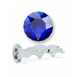 Clear Glass Twist Dildo with Crystal Element