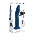 Snuggle Up Dual Motor Blue Strap On Vibe with Harness