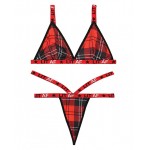 Vibes LIT AF Bralette & Thong Plaid