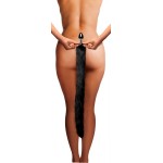 Extra Long Midnight Mink Tail Metal Anal Plug