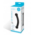 5.5" Double Bull Black Glass Dildo