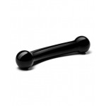 5.5" Double Bull Black Glass Dildo