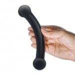 5.5" Double Bull Black Glass Dildo