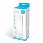  7" Realistic Head Glass Dildo 