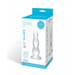 4" Clear Glass Bead Butt Plug 
