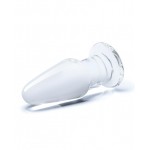 3.5" Clear Glass Butt Plug 