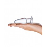3.5" Clear Glass Butt Plug 
