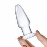 3.5" Clear Glass Butt Plug 