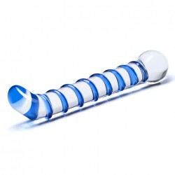 Mr. Swirly 6.5" G-Spot Handblown Glass Dildo