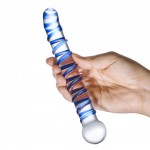 Mr. Swirly 6.5" G-Spot Handblown Glass Dildo