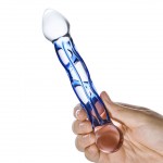 6.5" Full Tip Textured Glass Dildo 