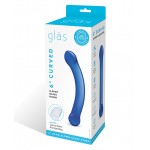 6" Curved G-spot Blue Handblown Glass Dildo