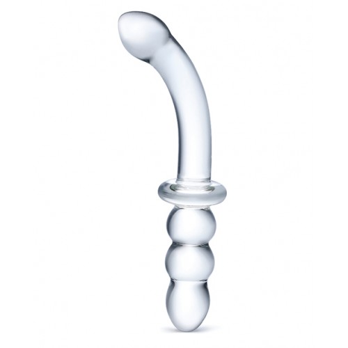  8" Ribbed G-Spot Double Ended Glass Dildo 