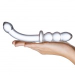  8" Ribbed G-Spot Double Ended Glass Dildo 