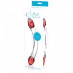 Red Head Handblown Glass Double Dildo
