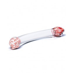 Red Head Handblown Glass Double Dildo