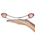 Red Head Handblown Glass Double Dildo