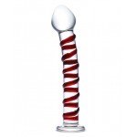 Mr. Swirly Red Spiral 10" Handblown Glass Dildo