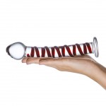 Mr. Swirly Red Spiral 10" Handblown Glass Dildo