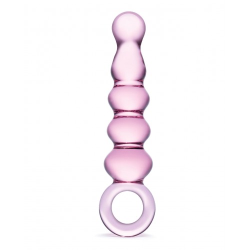 Glas 69 Quintessence Beaded Anal Slider Glass Dildo with Ring Handle Glas 69 Quintessence Beaded Anal Slider Glass Dildo with Ring Handle