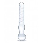  8" Joystick Clear Glass Dildo 