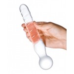  8" Joystick Clear Glass Dildo 