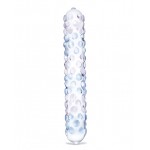 7" Purple Rose Nubby Handblown Glass Dildo