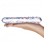 7" Purple Rose Nubby Handblown Glass Dildo