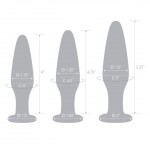 Glass 3 Piece Anal Training Butt Plug Set