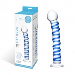 Glas Blue Spiral Glass Dildo