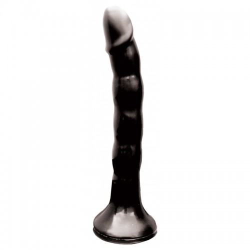 Wet Dreams Skinny Me Strap-On 7" Black Dildo With Harness 