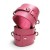 Pink Bound Leather Ankle Cuffs