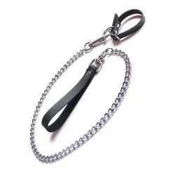 Buckling Cock Ring and Chain Leash Set
