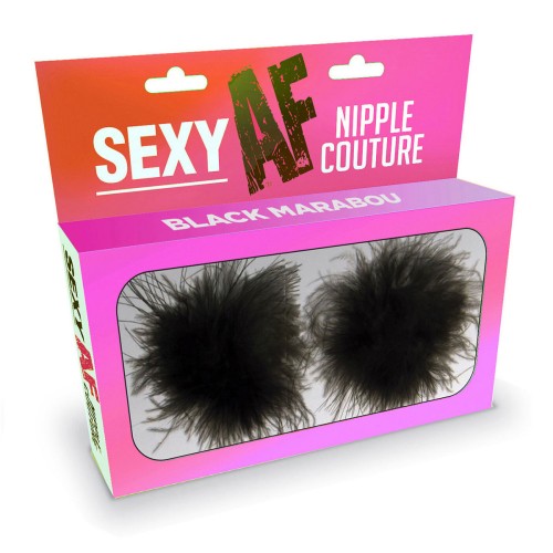 Sexy Nipple Couture Black Marabou