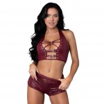 Lust Fetish Thalia Burgundy Set