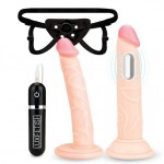 Strapon Pegging Set with 2 Realistic Dildos & Harness