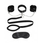 Black Collar Cuffs And Leash Set