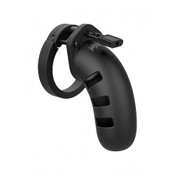 ManCage Model 21 Black 4.5” Silicone Chastity Cock Cage