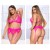 8221X Three Piece Garter Set Color Hot Pink