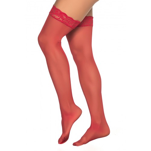 Mapale 1094 Mesh Thigh Highs Red 