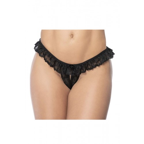 Mapale 119 Lace Peek-A-Boo Panty Color Black