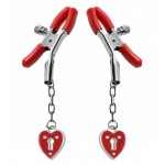 Captive Heart Padlock Nipple Clamps