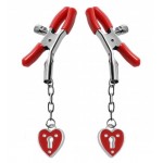 Captive Heart Padlock Nipple Clamps