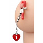 Captive Heart Padlock Nipple Clamps