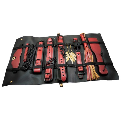 The Traveler 10 Piece Restraint & Bondage Play Kit Maroon