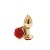 Metal Rose Gold Butt Plug Red