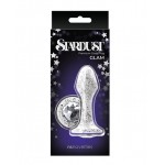 Stardust Glam Clear Glass Anal Plug with Swarovski Crystals & Jewel