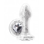 Stardust Glam Clear Glass Anal Plug with Swarovski Crystals & Jewel