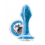 Stardust Glam Clear Glass Anal Plug with Swarovski Crystals & Jewel